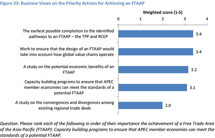 Business Views on the Priority Actions for Achieving an FTAAP